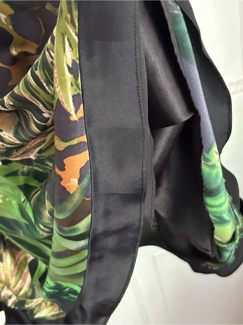 Cache Green Silk Tropical Print Halter Dress Vintage New /o Tags - Picture 9 of 10